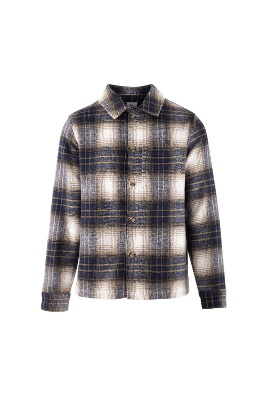Urbian Pioner Bluestone Shirt Navy Multi M Check pattern wool shirt