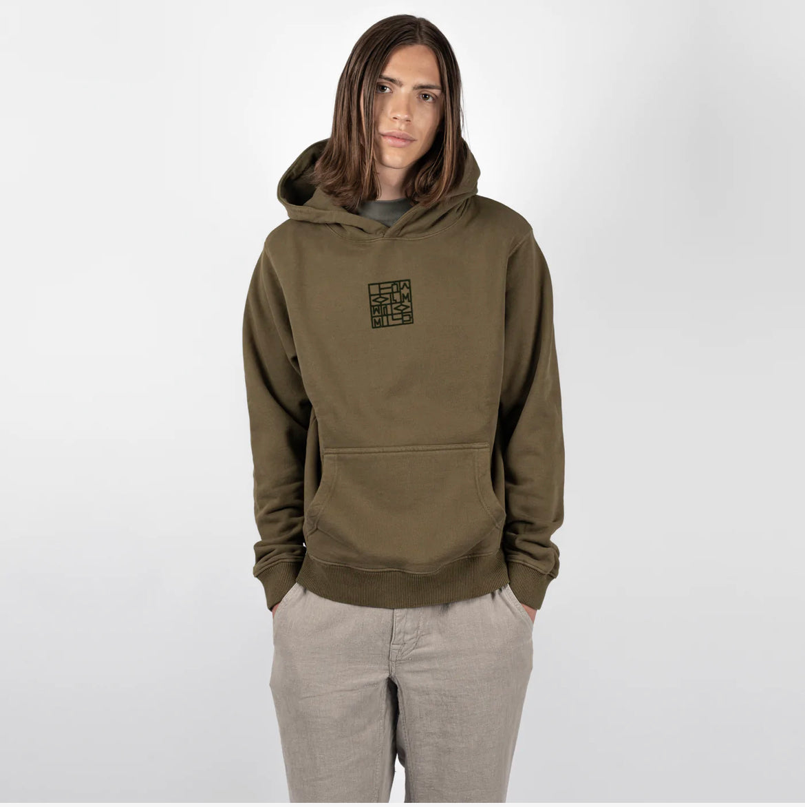 Ljung Washed hoodie Moss green
